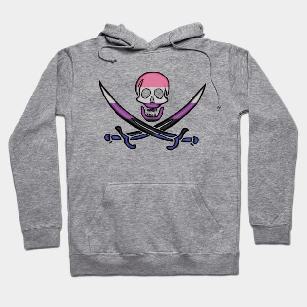 Genderfluid Pirate Pride Hoodie by BeSmartFightDirty